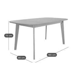 Table rectangulaire extensible Agatha - Chêne