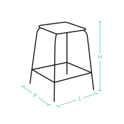 Tabouret bois massif Edgar