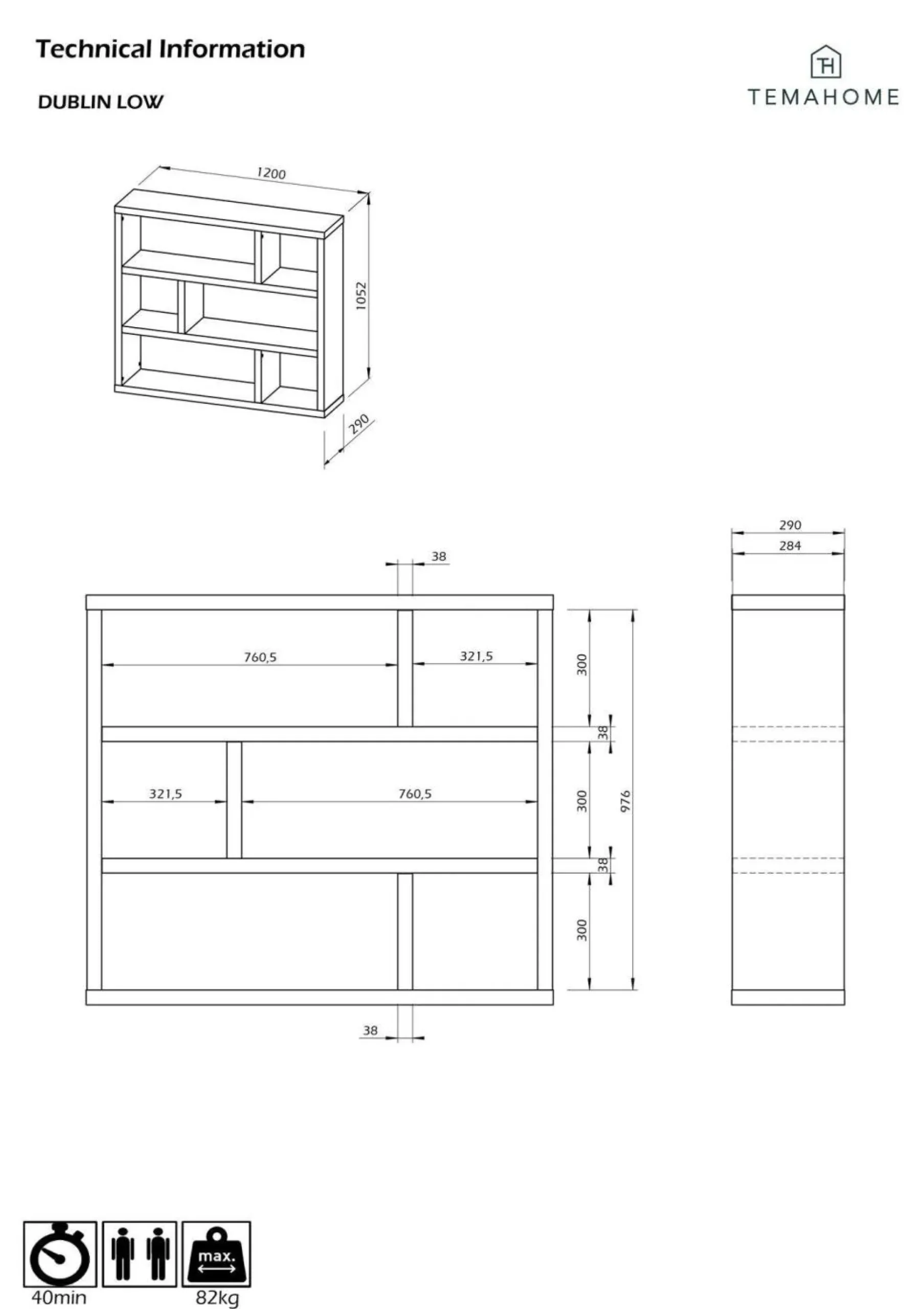 Étagère basse Dublin - Blanc