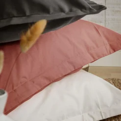 Taie d'oreiller coton bio Fil & Sens - Terracotta - Taie d'oreiller 50 x 75 cm