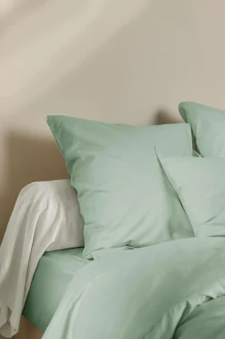 Taie d'oreiller coton lin Valentine - Bleu écume - 50 x 70 cm