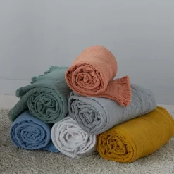 TOISON D'OR Plaid gaze de coton Brehat - Miel