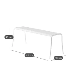 TOLIX Banc lames Patio - Blanc Pur