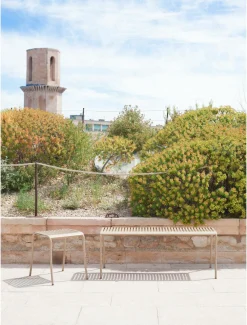 TOLIX Banc lames Patio - Blanc Perlé