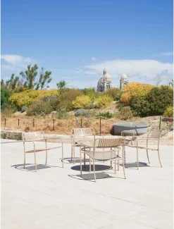 TOLIX Fauteuil lounge lames Patio - Vert Jonc