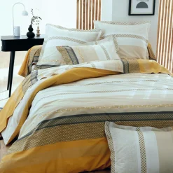 TRADILINGE Housse de couette percale Marlow Miel - 260 x 240 cm