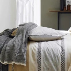 TRADILINGE Parure de lit percale Marlow Acier TRADILINGE - 140 x 200 cm