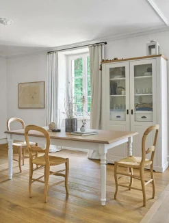 Vaisselier blanc et bois Apolline