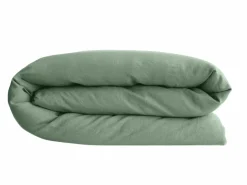 VENT DU SUD Housse de couette lin lavé Salomé - Vert Thym - 200 x 200 cm
