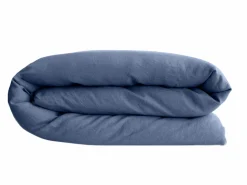 VENT DU SUD Housse de couette lin lavé Salomé - Bleu Indigo - 260 x 240 cm
