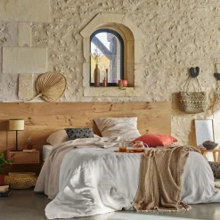 VENT DU SUD Taie d'oreiller lin lavé Salomé - Blanc - Taie d'oreiller 63 x 63 cm