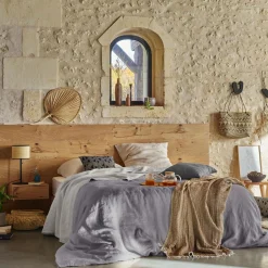 VENT DU SUD Taie lin lavé Salomé - Brume - Taie d'oreiller 63 x 63 cm