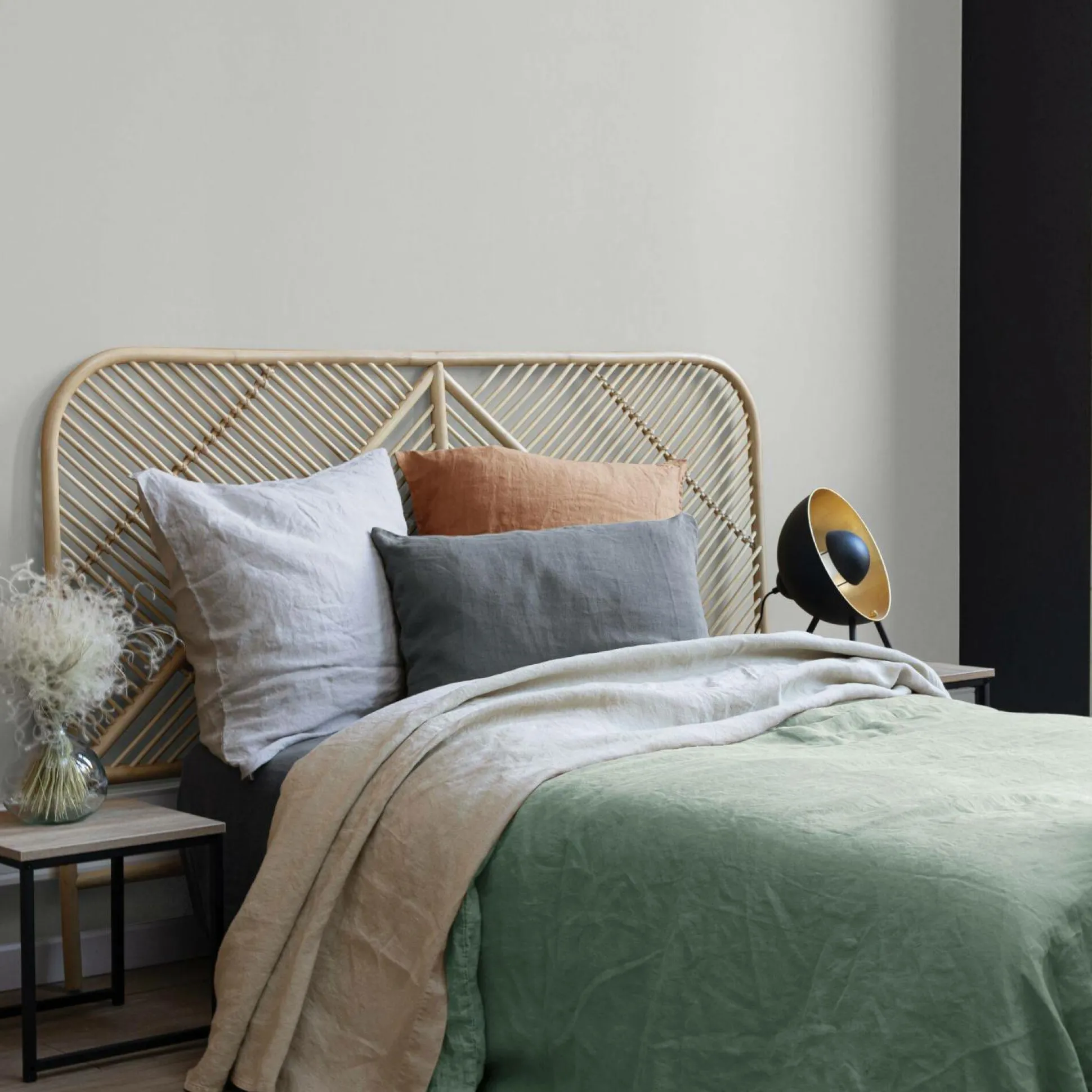 VIVARAISE Housse de couette chanvre Kala - Sauge - 240 x 220 cm