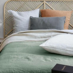 VIVARAISE Taie d'oreiller chanvre Kala - Sauge - Taie d'oreiller 65 x 65 cm